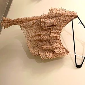 Sheer floral one sleeve top